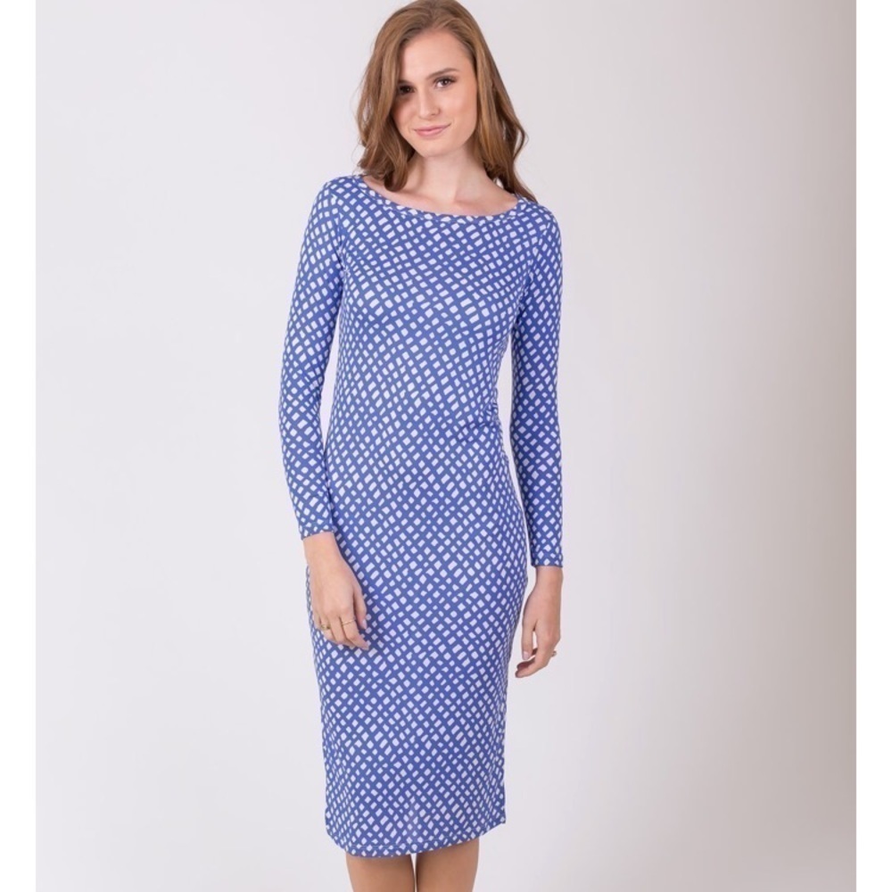 Hiho Upf50 Boatneck Midi Dress Size Small Euc
